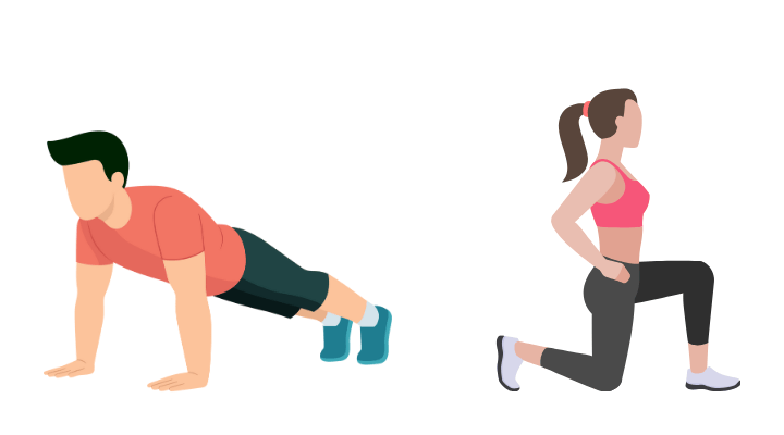 Homem e mulher fazendo exercício