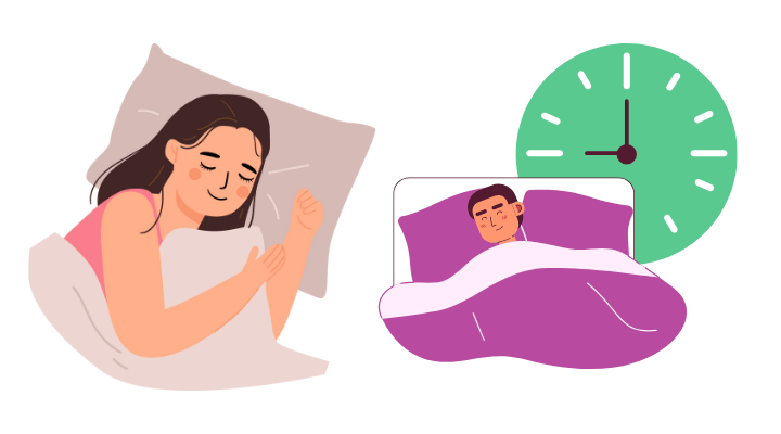 Mulher e homem dormindo confortável para diminuir o estresse